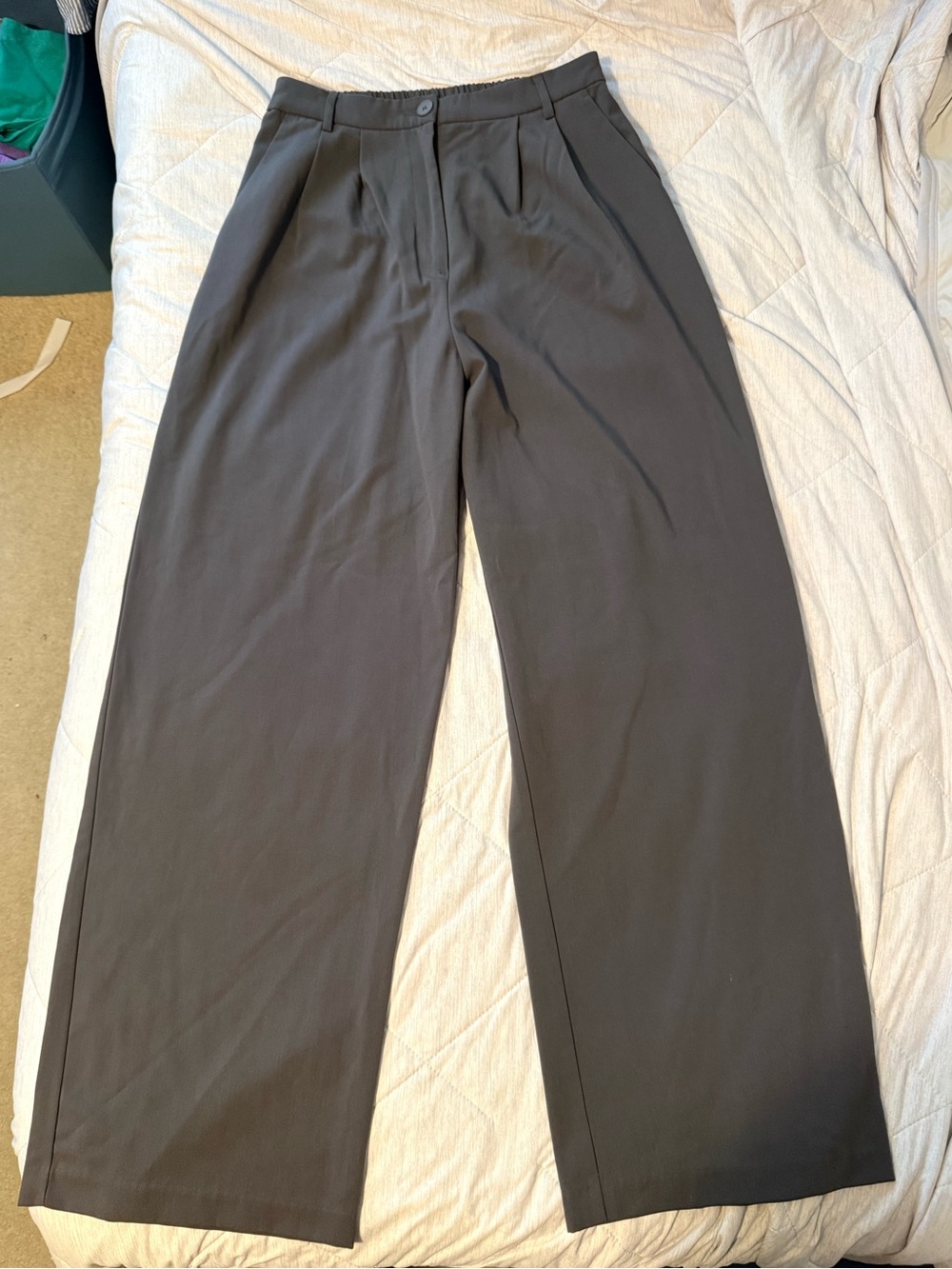 Dynamite Wide-Leg Trousers in Dark Gray (Size: M)